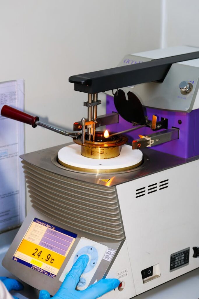 The Art of Drawing Readers In: Your attractive post title goes here A digital Pensky-Martens closed cup tester used in a lab to determine flash points.