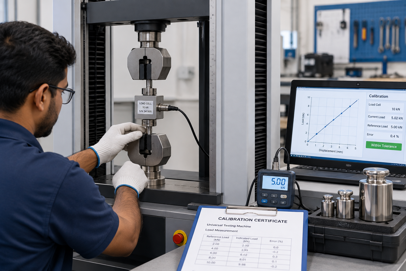 Testing machine calibration service